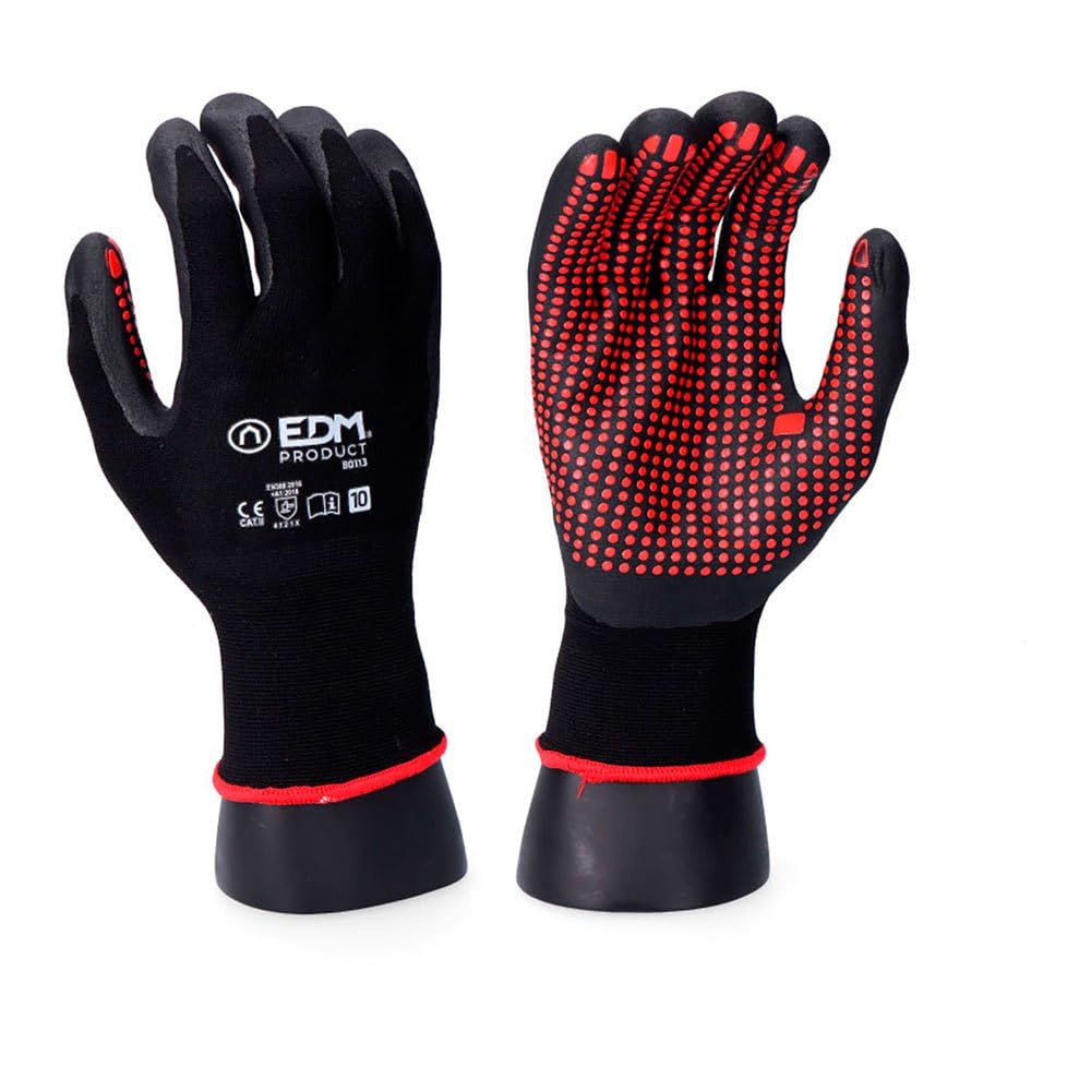 EDM GLOVE METALURGICAL INDUSTRY NYLON/LYCRA NITRILE COATED SIZE 10
