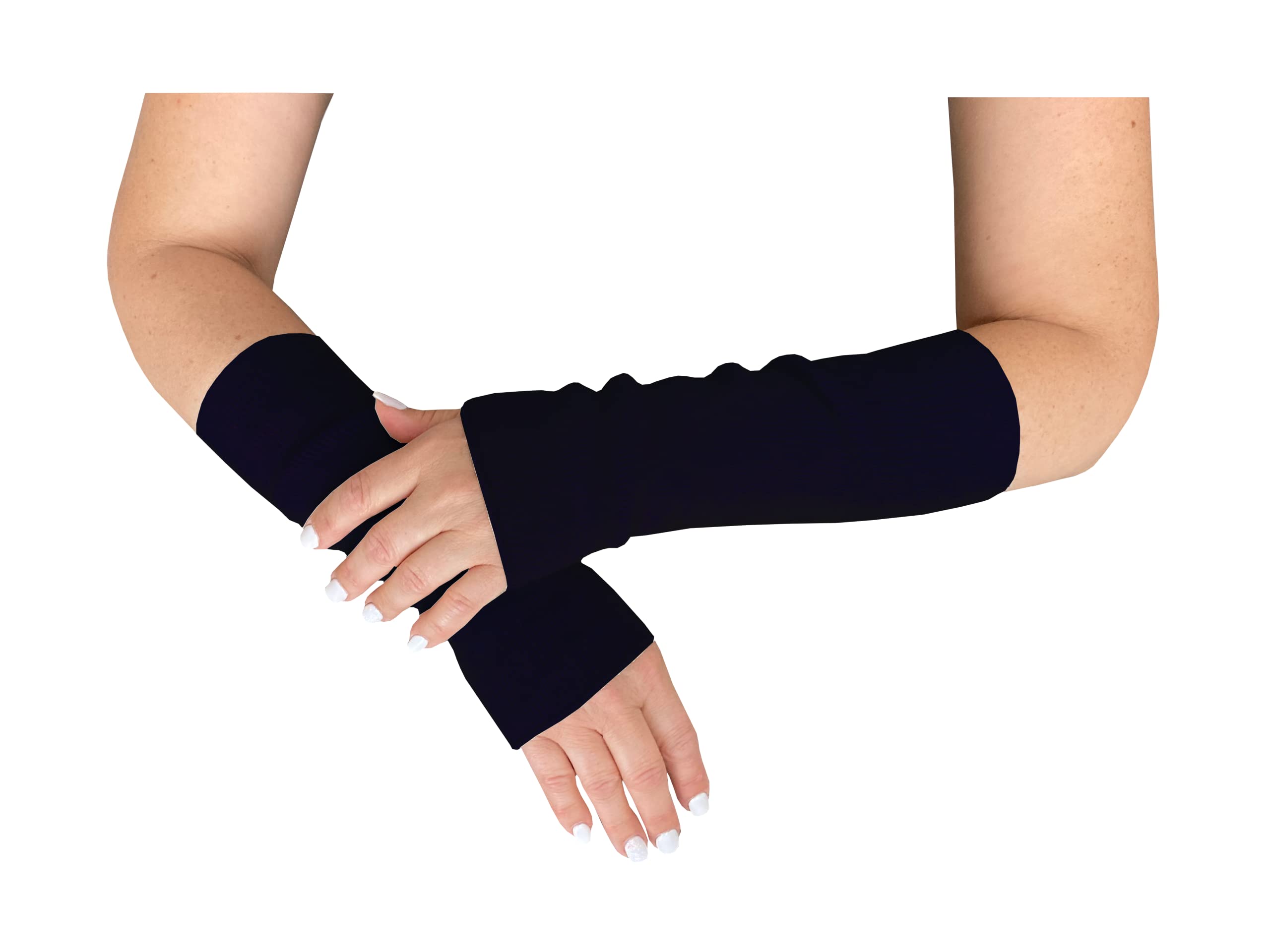 banora Neu Armstulpen oder Pulswärmer für Damen und Herren in der Naturqualität mit68% Schurwolle kbT/28% Seide/4% Elasthan (Schwarz, Gr. 4/XL)