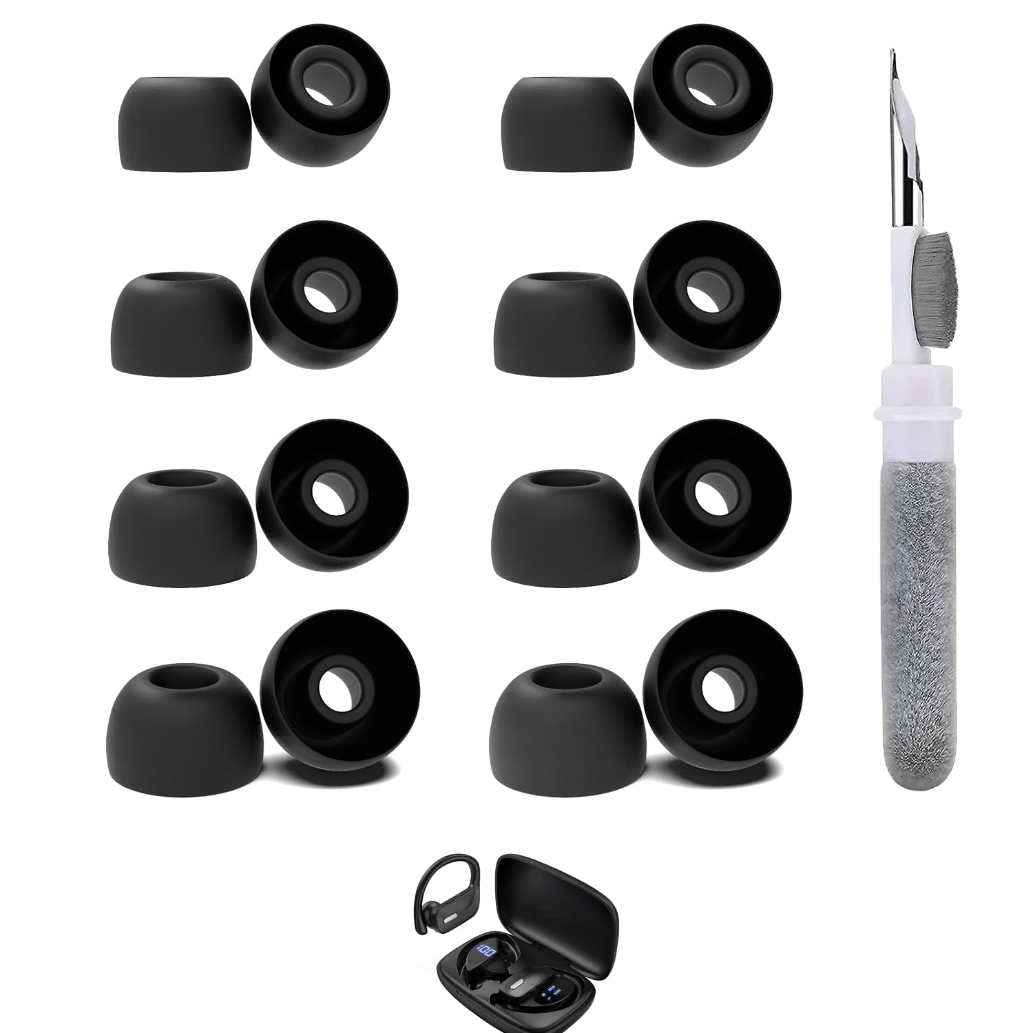 Vykyntow 8 Pairs Replacement Silicone Ear Buds Tips Compatible with occiam T19/T9/T17, TWOSKY T801, Boean U8/U18, Rulefiss, TITACUTE, Linsoul, Fits in