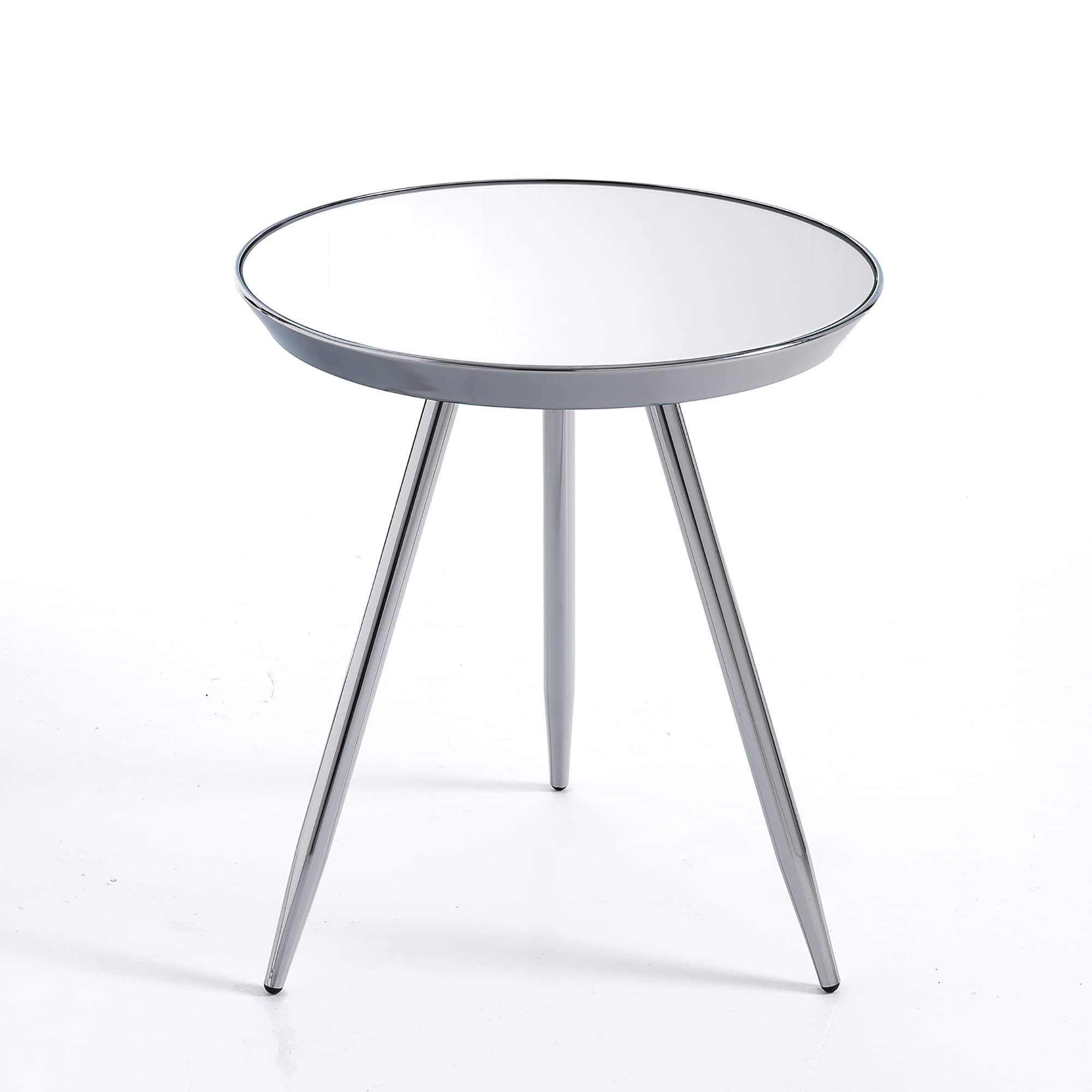 Oresteluchetta Espejo Mesita De Noche, 46 Cm De Alto X 41,5 Cm De Diámetro