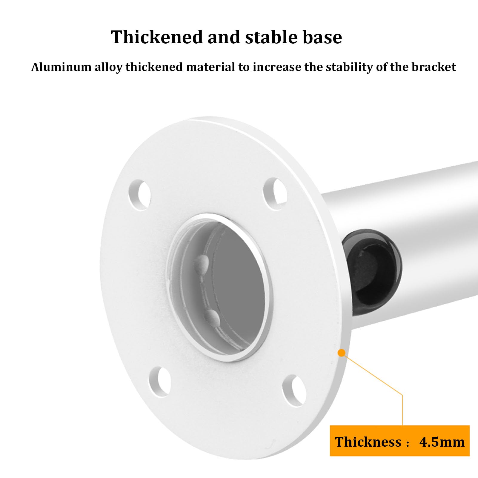 Supporto universale per telecamera a cupola Staffa retrattile in lega di alluminio Supporto di sorveglianza di sicurezza a parete/soffitto regolabile a 360 ° Supporto per telecamera durevole e