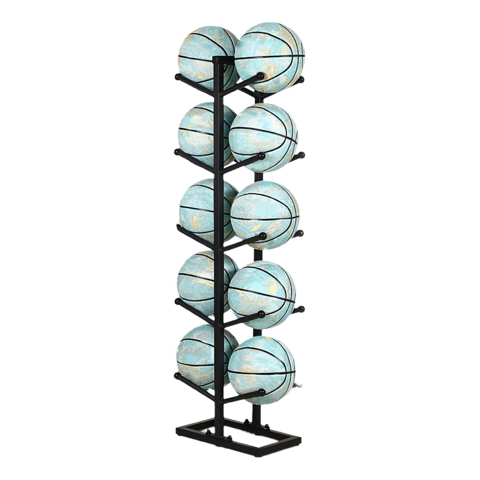 Mueble para balones de baloncesto y voleibol que soluciona el desorden en tu zona deportiva