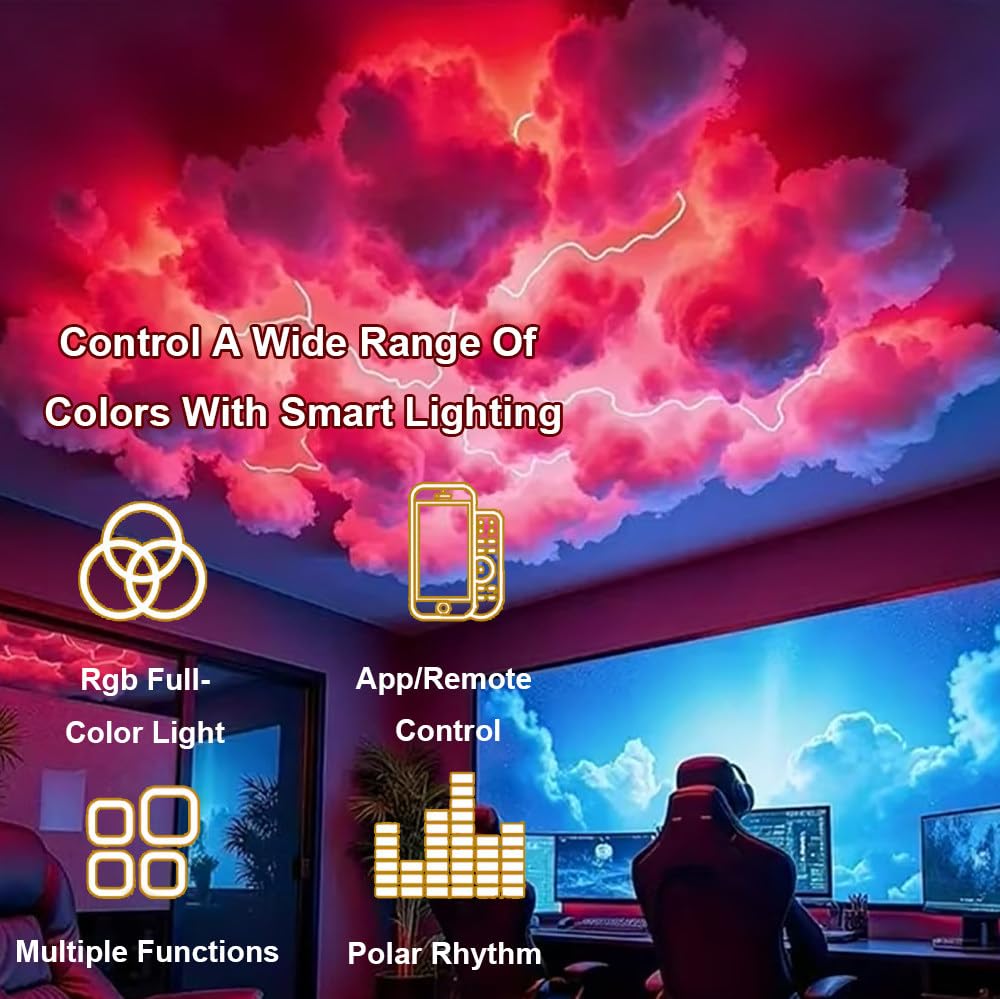Ulepszone Oświetlenie Led 3d Thundercloud,Projekt Diy,Olśniewające Rgb 5M