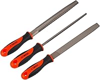 HOMKLV 3-Piece 8-Inch Professional File Set: High Carbon Steel Flat, Half-Round & Round Files for Metal, Wood, Plastic & DIY Projects
