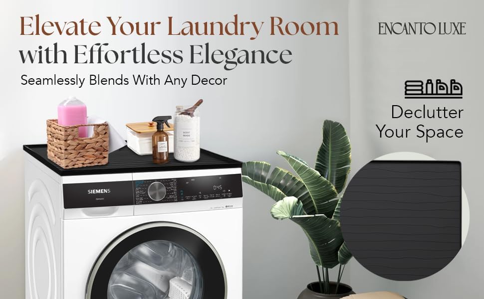 Miniatura 8 de 2 alfombrillas protectoras para lavadora y secadora de 25 x 25 pulgadas, cubierta superior antideslizante, impermeable, de silicona grande para