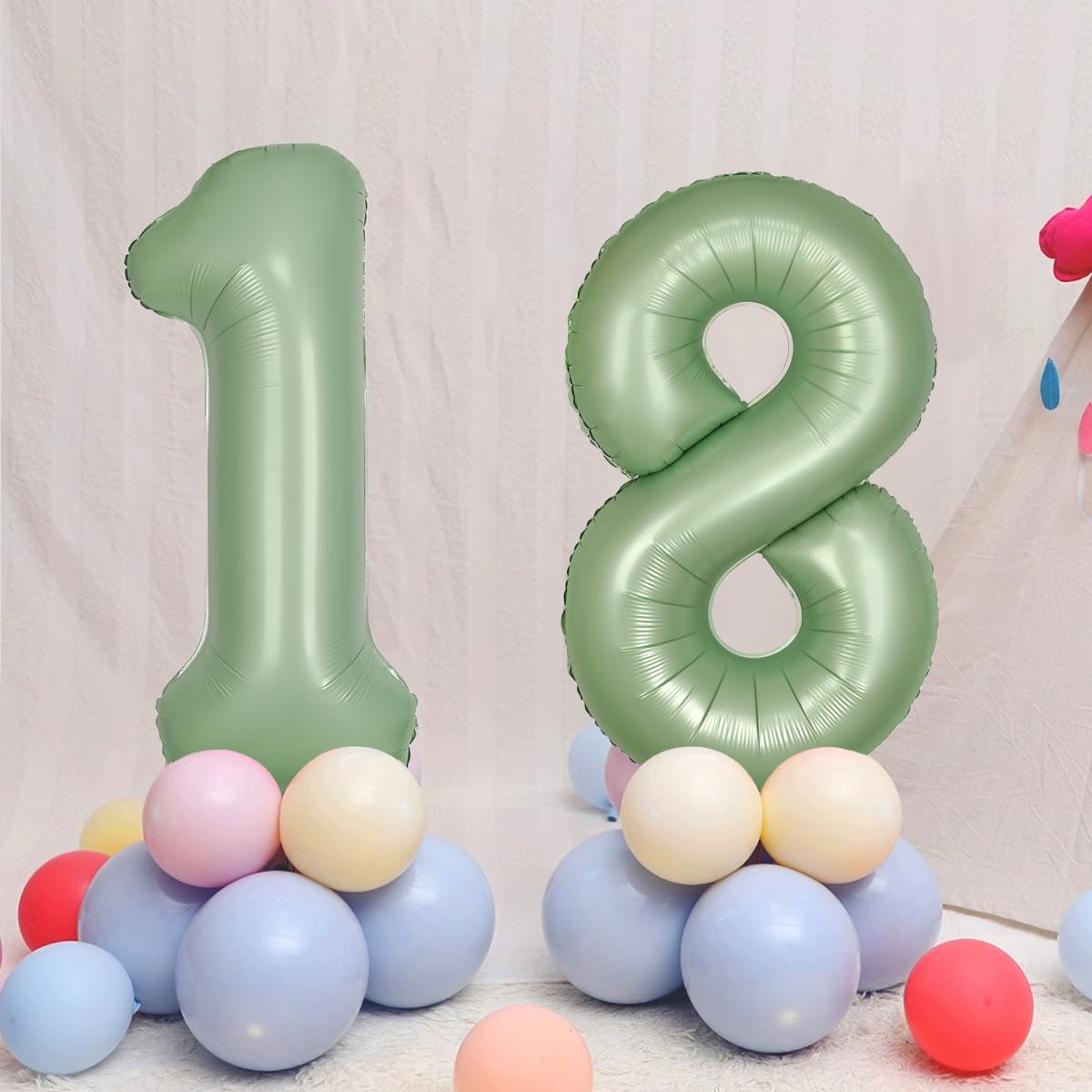 Red 0 balloon 40 Inch Giant Helium Foil Number 0 to 9 Red Balloon Birthday Wedding Party Digital Decorations (Number 0) — view 181