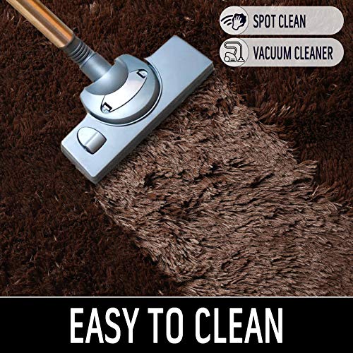 HOMORE Luxury Fluffy Area Rug Modern Shag Rugs for Bedroom Living Room, Super Soft and Comfy Carpet, Cute Carpets for Kids Nursery Girls Home, 3x5 Feet, Brown