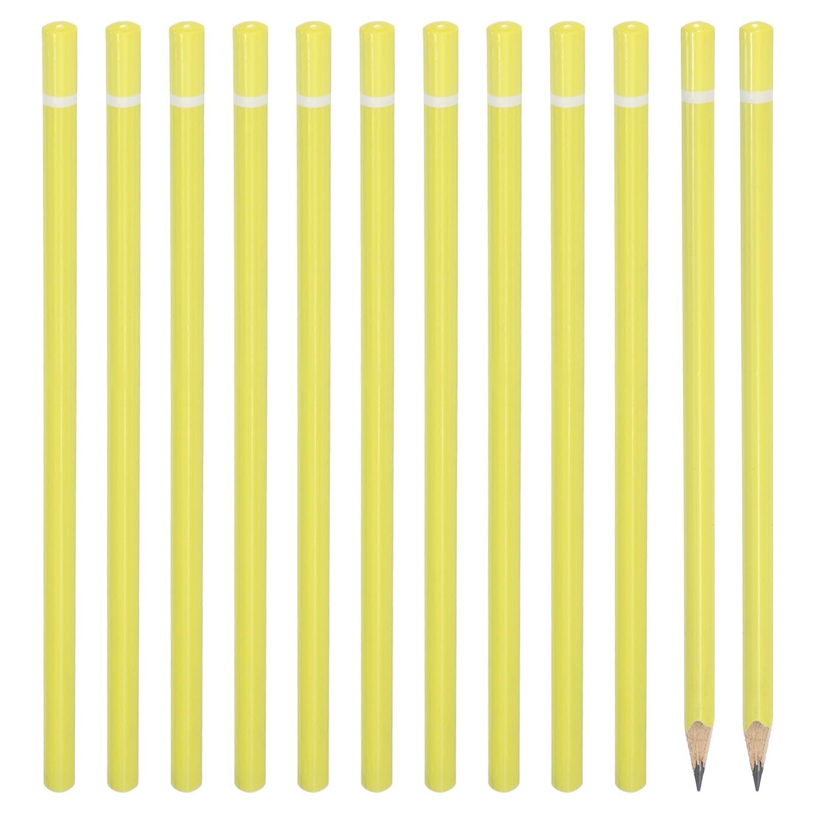 PATIKIL Triangle Wooden Pencils Bulk, 12 Pack HB Graphite Pencils for Office Supplies, Engineering Marking Writing Art Drawing Supplies, Yellow