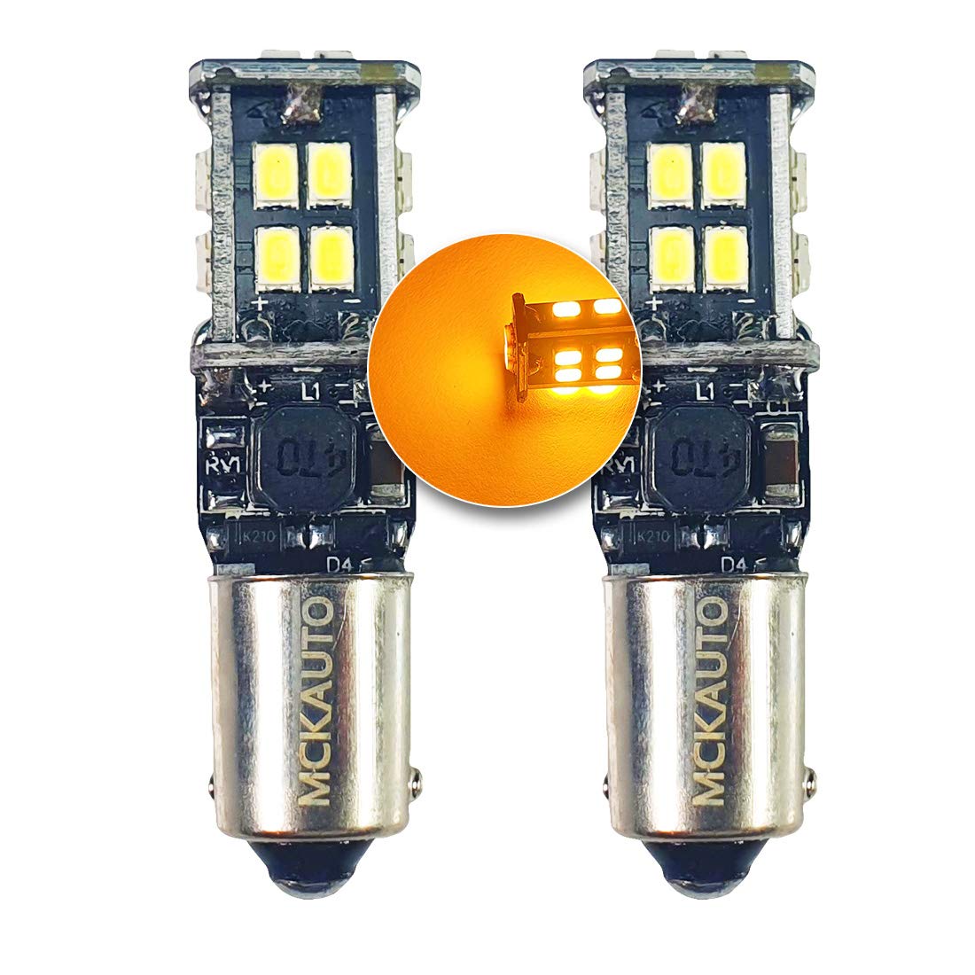 MCK Auto Ampoules LED H6W CanBus Blanches - Kit 2 Pièces Xenon 6000K Sans Erreur Pour A3, C4, Alfa 156