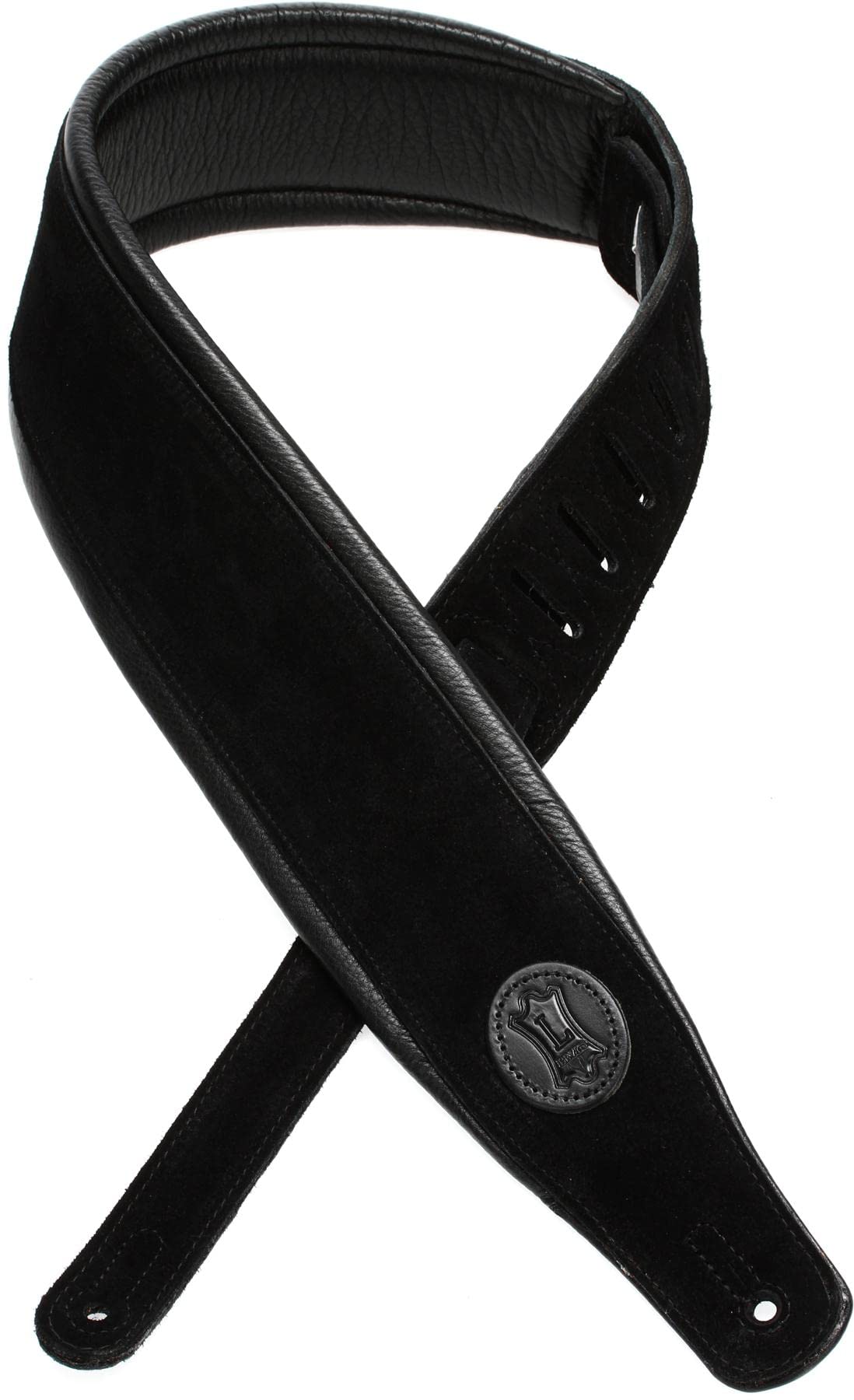 Levy's MSSB2S-BLK 3" Wide Black Suede Guitar Strap