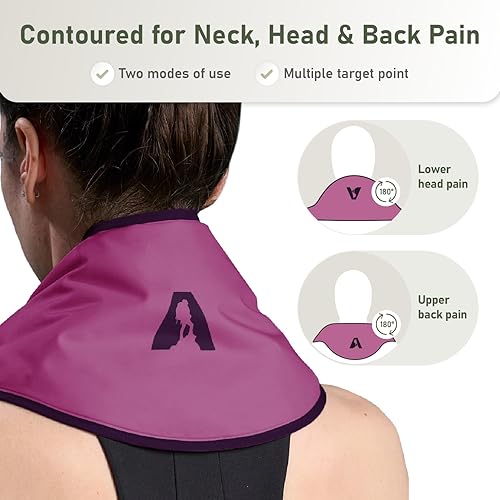 Miniatura 2 de Bolsa de hielo flexible para el cuello, bolsa de hielo de gel suave para aliviar el dolor, manos libres, recuperación cervical (8 x 23 pulgadas),