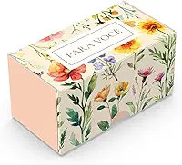 Caixa para 2 Doces Floral, Multicor, Papel, 8x8x4 cm, Para Você, Kit com 10 Unidades