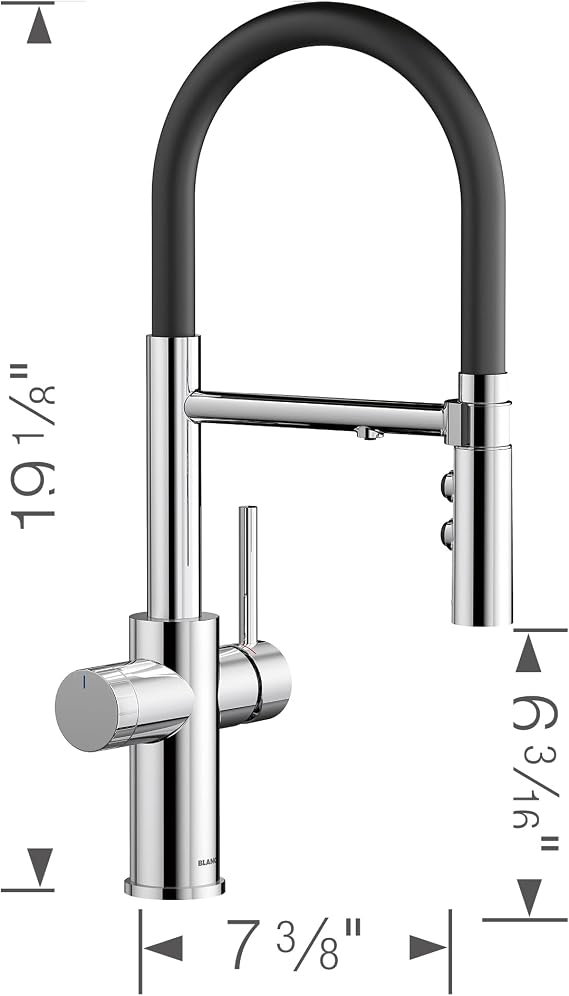 Blanco 442990 CATRIS Flexo Filter Semi-Pro Pull-Down High-Arc Kitchen Faucet 1.5 GPM - Chrome