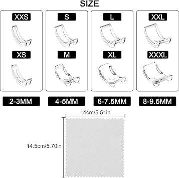 LICQIC Ring Size Adjuster for Loose Rings, Design C, 8 Pcs