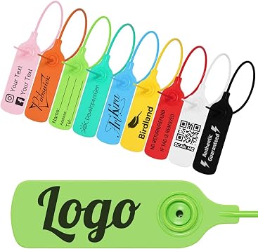 100Pcs Customized Brand Hang Tags Personalized Clothes Logo Label Plastic Security Seals 300mm/11.8"