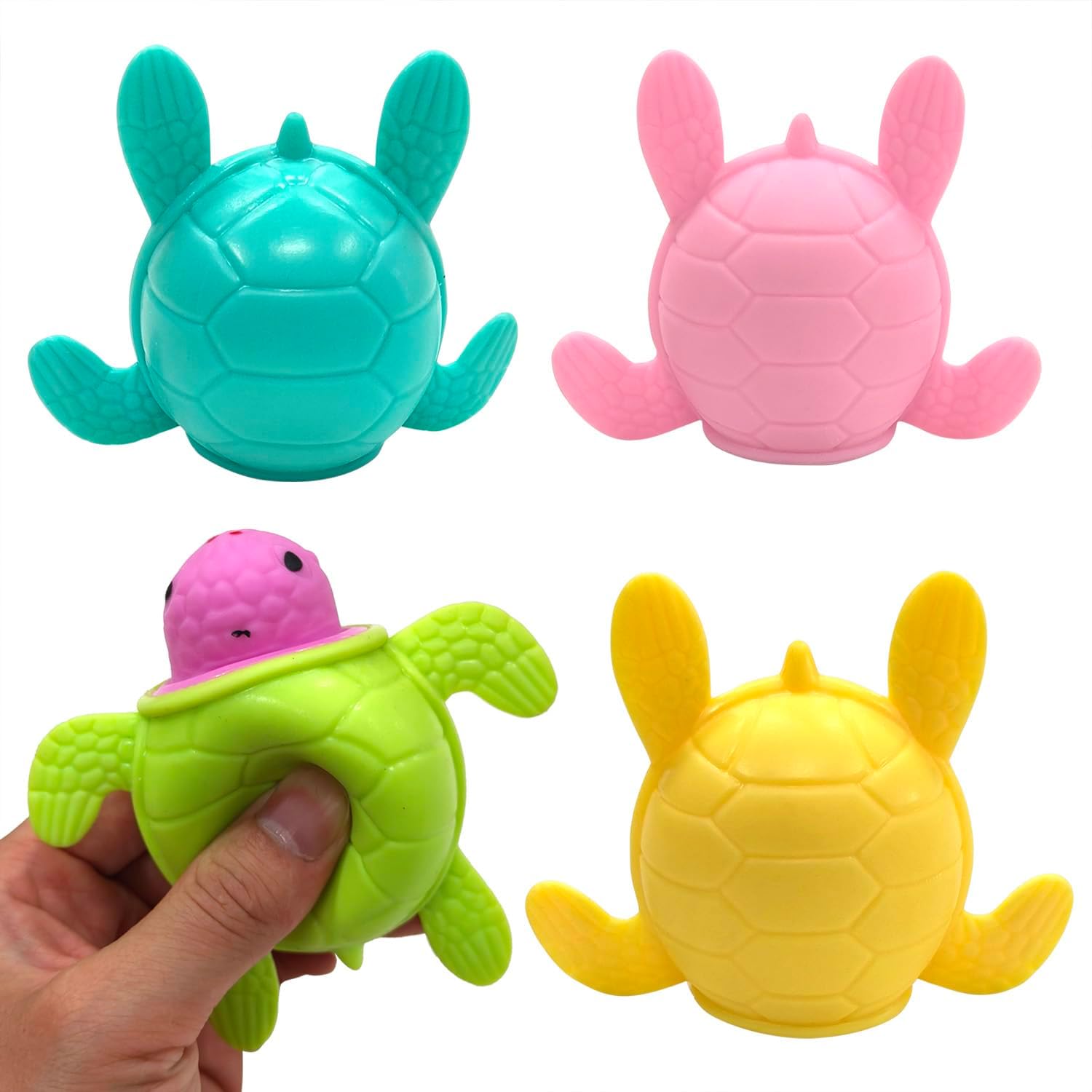 Ecuupas 3pcs Stress Balls Turtle Squeeze Toys Squishies Fidget Balls Random Squishies Stress Relief Ball Toys for Adults Child Anxiety Relief Sensory Balls Squeeze Ball…