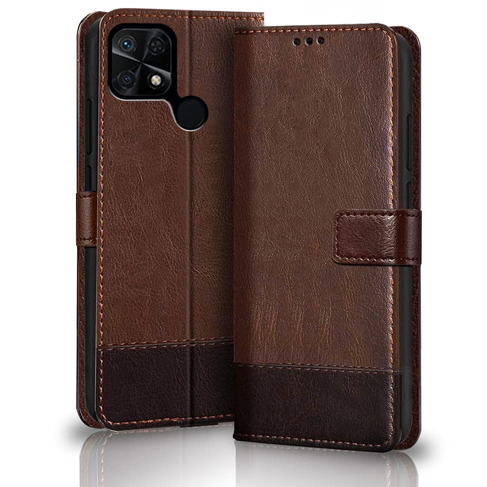 TheGiftKart Flip Back Cover Case for Redmi 10 / Redmi 10 Power | Dual-Color Leather Finish | Inbuilt Stand & Pockets | Wallet Style Flip Back Case Cover for Redmi 10 / Redmi 10 Power (Brown & Coffee) (B09W9Y7P4M) Amazon Price History, Amazon Price Tracker