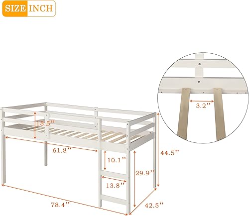 Miniatura 2 de NCKMYB Base de cama baja de madera con escritorio portátil rodante cama loft individual con armario abierto y cajones cama baja con estante para