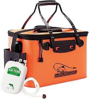 バッカン 釣り クーラーボックス バケツ アウトドア 道具 折りたたみ アジング 活かし 40cm 23l エアー ポンプ セット オレンジ