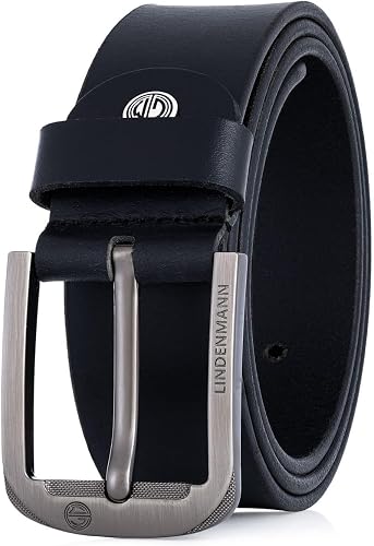 Lindenmann Ceinture en cuir pleine fleur homme, large 4 cm