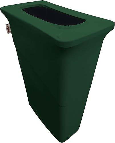 Vista 73 de LA Linen Funda elástica de elastano ajustable para bote de basura Slim Jim de 23 galones, cubierta para contenedor de residuos, decoración de patio
