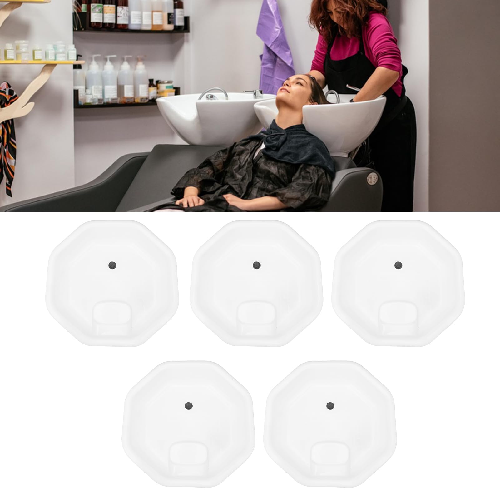 5 Haarwaschbecken, ergonomische Kopfstütze, Shampoo-Schale, Shampoo-Bett im thailändischen Stil, Pflegewaschbecken für Shampoo-Stuhl