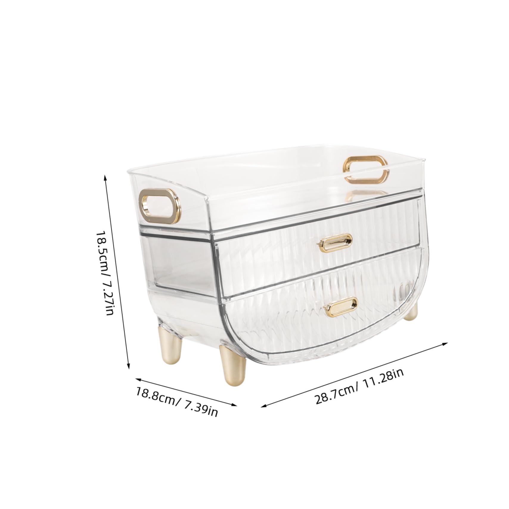 Healvian Organizer per Trucchi da Banco in Plastica, 3 Livelli con Cassetto, Capienza Grande, per Skincare e Gioielli, Facile da Pulire