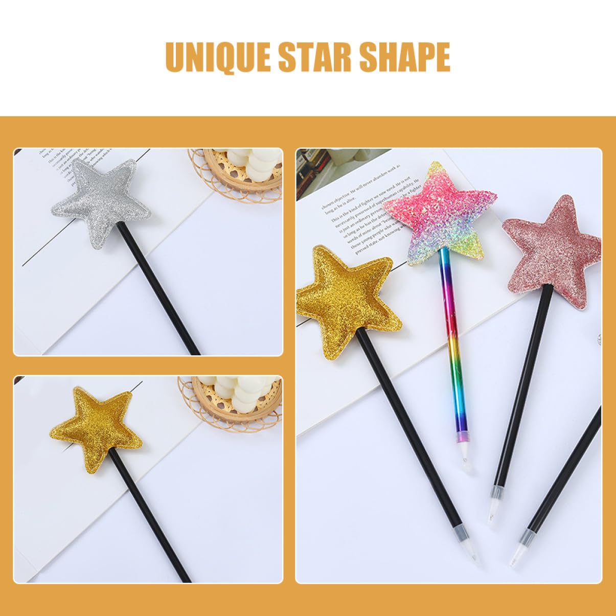 16 Pezzi Penne Stella Colorate per Adulti Penne Gel Nero per Scuola Ufficio e Feste Design Adorabile e Resistente Scrittura e Affidabile