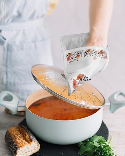 Miniatura 36 de Watercolor Flower 5Pcs Pot Holders for Kitchen,Non Slip & Heat Insulation Terry Cloth Potholder Set with Pocket,Thick Hot Pad Oven Mitts Trivet