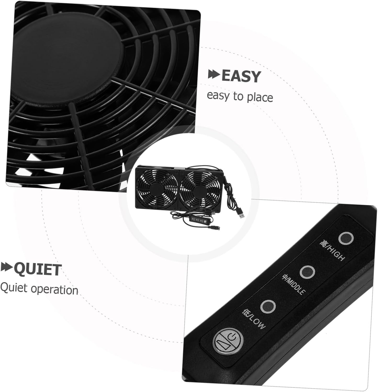 2pcs Dual Usb Fans for Cooling Ultra-thin Small Computer Fan Quiet and Material for Home Office and Travel Use