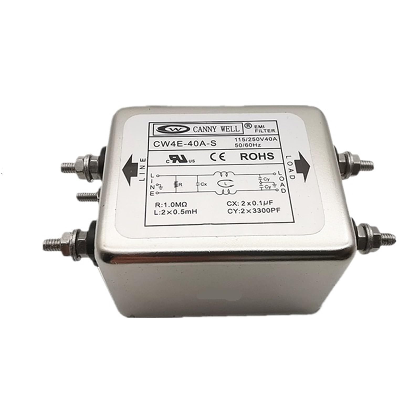 Filtro EMI monofásico CW4E-40A-S para limpiar la señal de maquinaria 220V