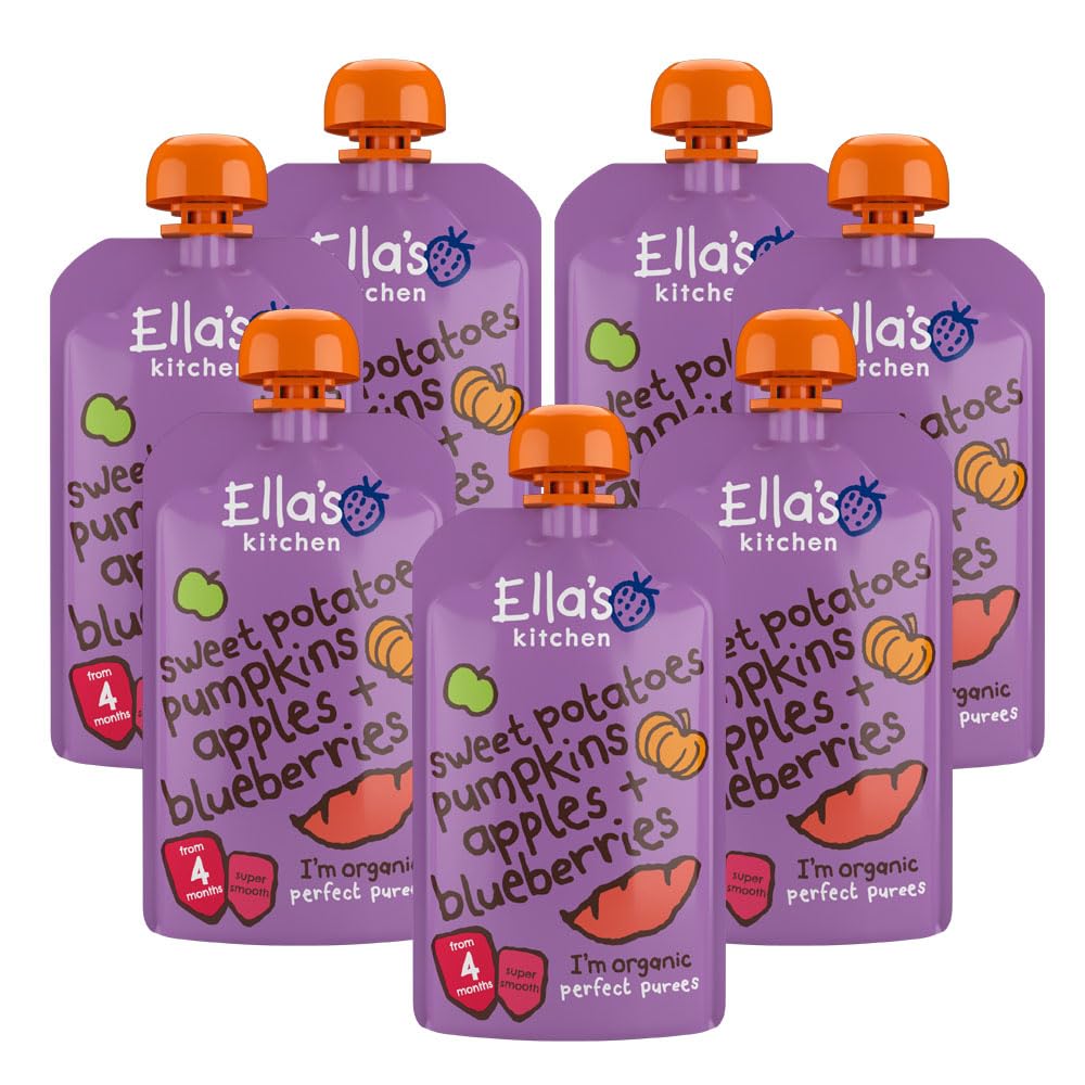 Ella's Kitchen Organic Sweet Potato Pumpkin Apple and Blueberries, 120g