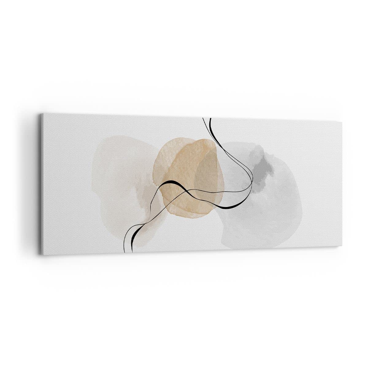 Lienzo Decorativo 120x50cm Moderno Panorámico Abstracto Pastel - 4827 | Acuarela Minimalist Cuadro sobre Lienzo Grande Arte mural Decoración del Hogar Salón Dormitorio Oficina Cuadros de Pared
