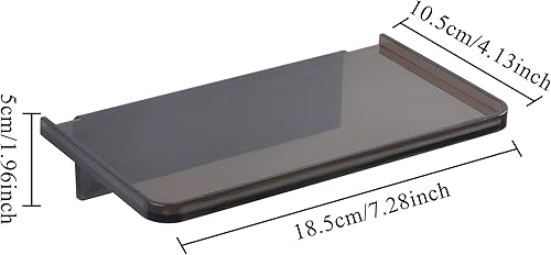 Miniatura 2 de VILSECKY Estante adhesivo de pared  Pequeño estante adhesivo de acrílico transparente para montaje en la pared, estantes para teléfono, estante de