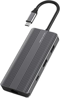 Peiiwdc TypeC Dock HDMI-compatible2x USB Adapter Hub 10Gbps TypeC Rj45 Reader Docking Station 8-Port for Laptop Keyboards 8 in 1 TypeC to HDTV Rj45 1000Mbps PD100W USB HUB with Card Slot Reader