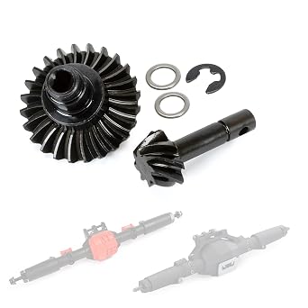 RC Car Bevel Gear, Stainless Steel Heavy Duty Bevel Gear Set 24T/27T/30T/33T for Axial AR44 RC Car SCX10 II Axle Portal Spare Parts 24T/8T Bevel Gear