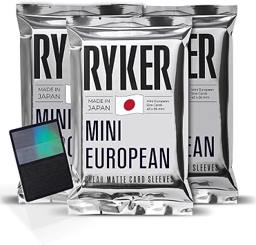 Ryker Mini European Board Game Sleeves Card Protectors 3 Pack, Clear, 44x68 mm, 300 Sleeves