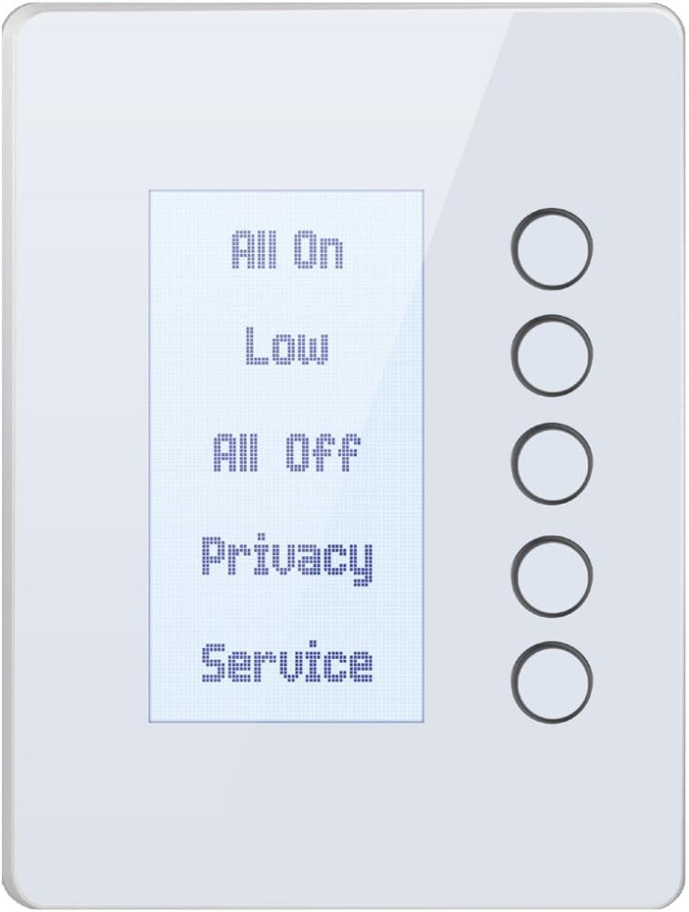 Evolve Z-Wave Wall Mounted 5-Button LCD Controller, White (LCD-1-WH)