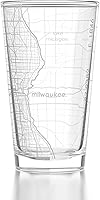 Vista 16 de Well Told Vaso de pinta grabado con mapa de Columbus Ohio, regalo de cerveza grabada (16 onzas, transparente) Pinta de mapa de la ciudad