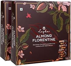 LOYKA Almond Florentine/Chocolate Almond Box - 12 pcsX 2 | Premium Chocolate Gift Hamper | Choco & Nut Dryfruit Delicacy | Caramalised Almonds coated With Dark Choco | Any-time snack,450 G