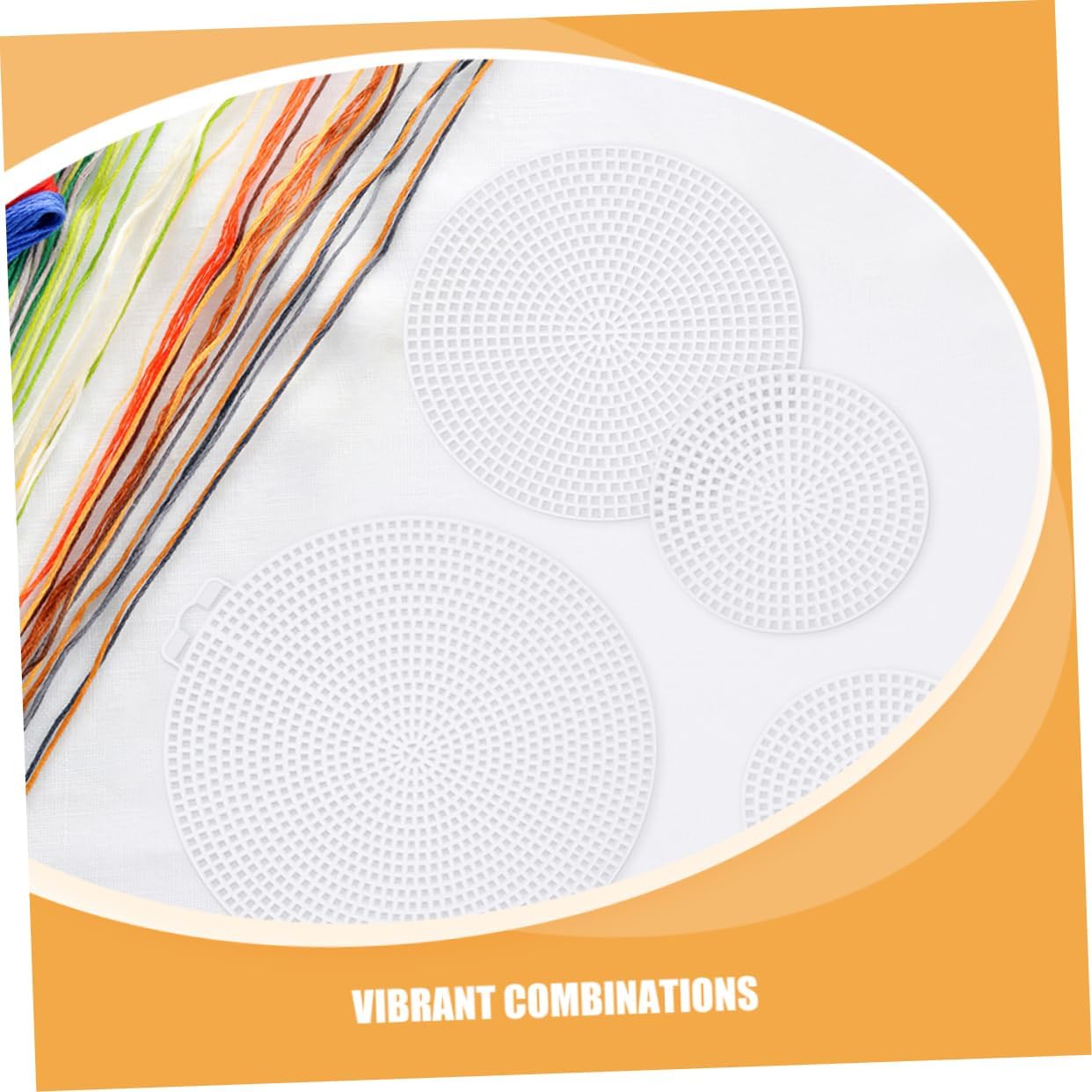 AKOOSY 15pcs Plastic Canvas Sheets Round Embroidery Mesh for Crochet Projects Includes for Stitching Crafts and Accessories