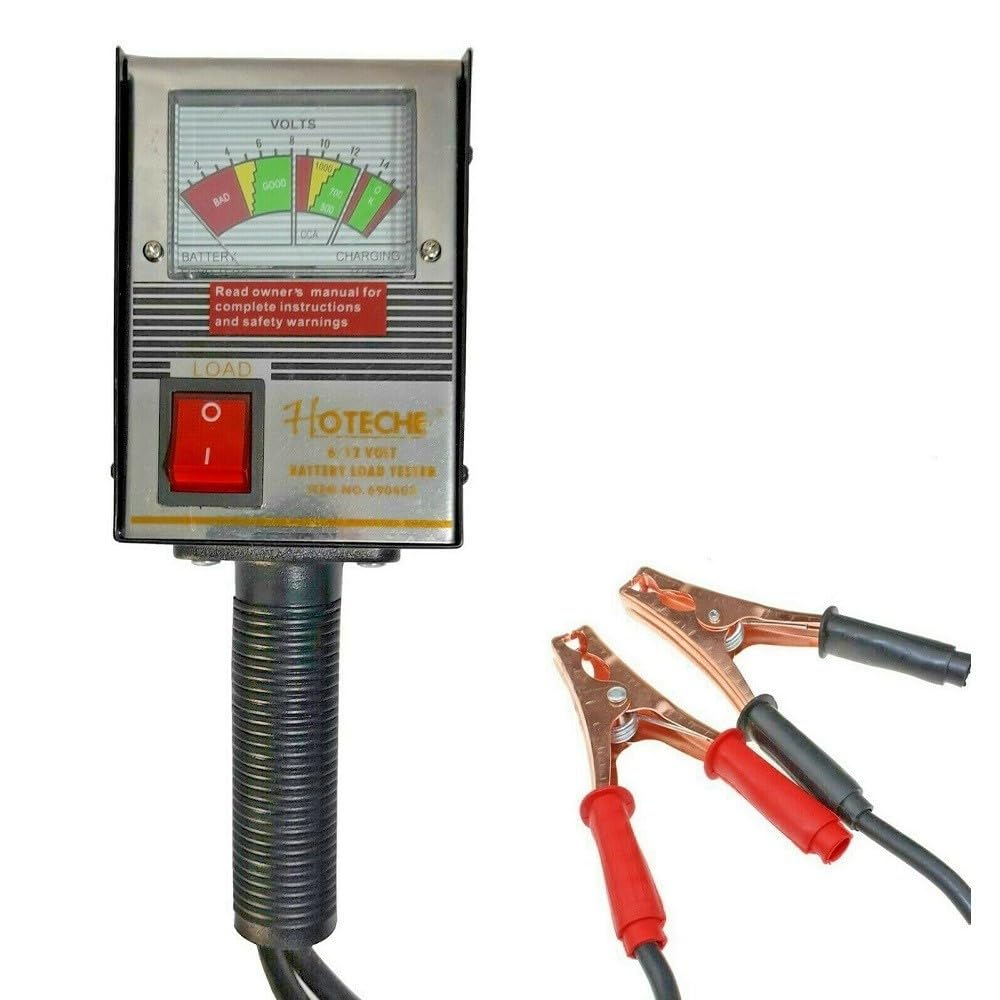 Trade Shop - Tester Batteria Analogico 6-12 Volt per Auto Bus Moto Barca Camion 125a 690403