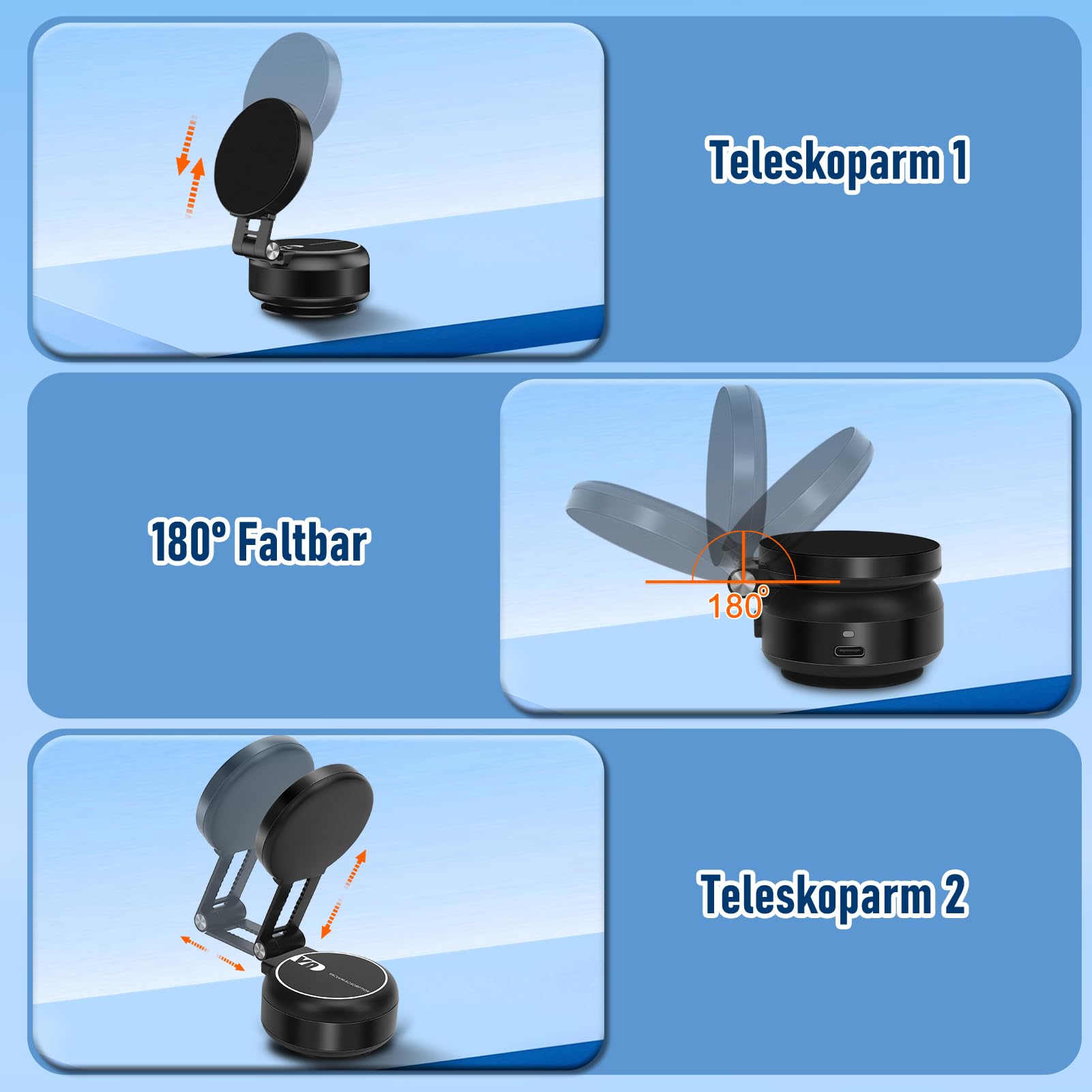 Magnetische Telefoonhouder met Elektrische Vacuüm Basis en