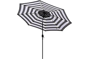 Blissun Solar Umbrella: Black and White Beauty for Outdoor Oasis
