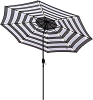 Vista 23 de Blissun Sombrilla solar de 9 pies, sombrilla de patio con 32 luces LED, sombrilla de mercado de mesa, sombrilla al aire libre para jardín, terraza