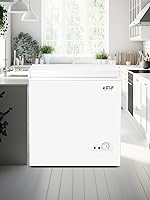 Vista 7 de Congelador de pecho Krib Bling de 5.0 pies cúbicos con termostato ajustable compacto con cesta de almacenamiento extraíble para casa, cocina, Blanco