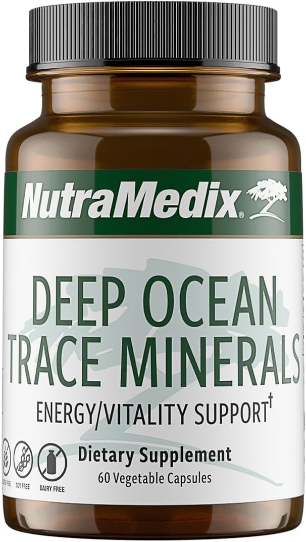 NutraMedix Deep Ocean Trace Minerals 1,000mg - Mineral & Energy Supplements - Magnesium, Zinc, Potassium, Boron, Phosphorus & Manganese - Electrolyte Support (60 Capsules)