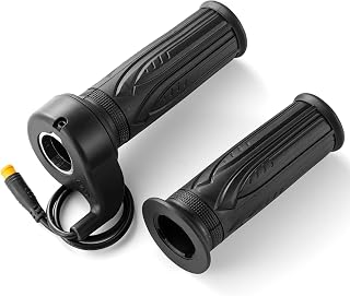 EBike 20X Full Throttle Grip, 12V-72V 3 Pin Full Twist Throttle Grips Compatible with Ridstar Q20, Waterproof Plug Right Speed Handlebar Throttle for Electric Bike Scooter 22.2mm