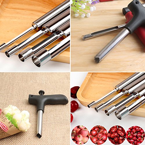 Coralpearl Young Coconut Opener Punch Tap Knife For Thai Hawaii Fresh Coco Raw Water With Fruit Corer Pitter Set, Stainless Steel Core Seed Remover Tool For Apple Pear Cherry Jujube (Drill Pull Kit) #TOP2