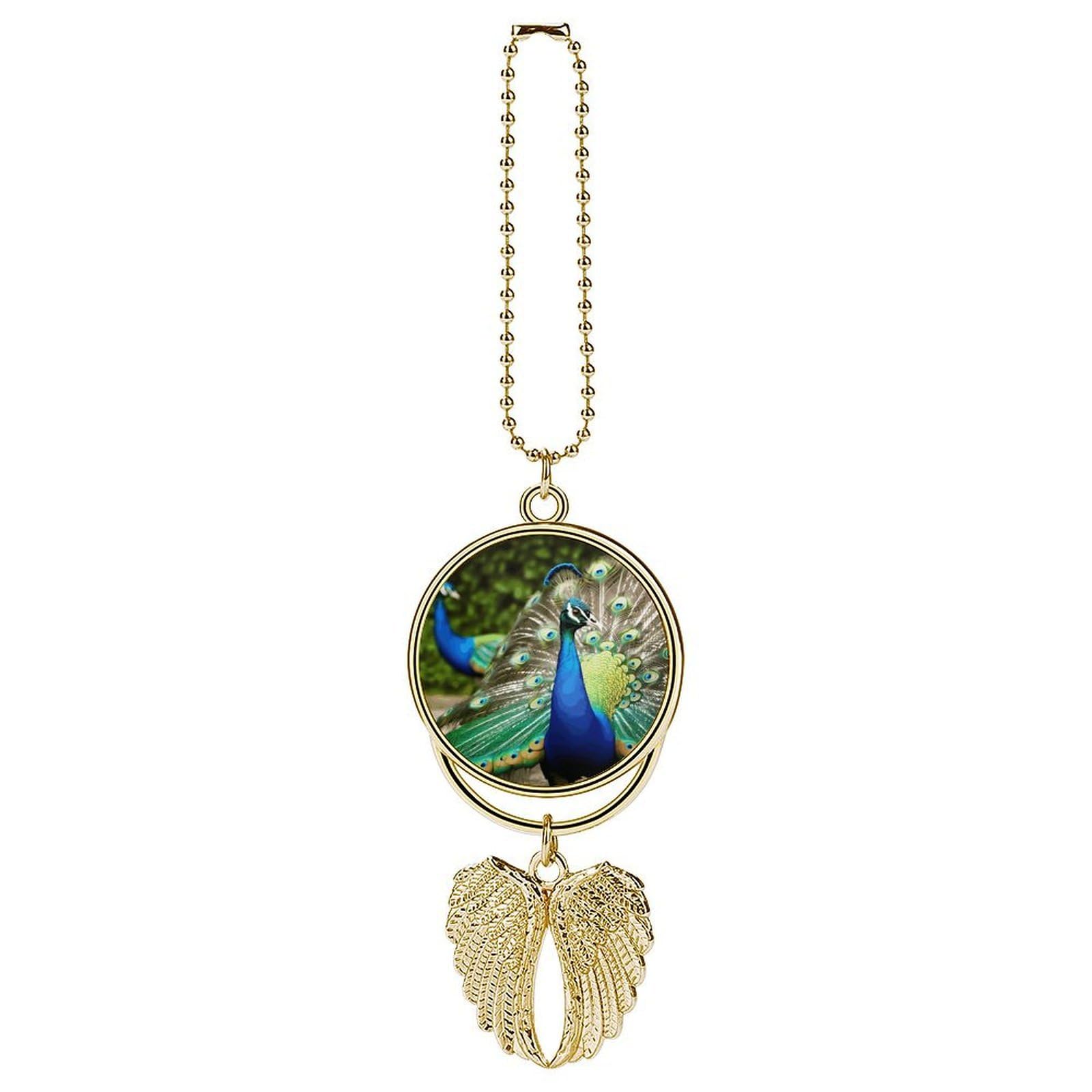 Beautiful Peacock Car Pendant Rear View Mirror Hanging Ornament Auto Metal Charm for Aesthetic Interior Decor. Lucky Car Accessories Cute Funny Hanging Decor for Car Truck